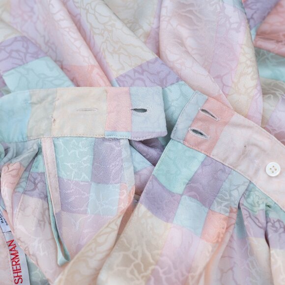 Vtg Jerri Sherman Silk Skirt Sz 4 Pastel Plaid Pleated Cottagecore Korea - Picture 7 of 8